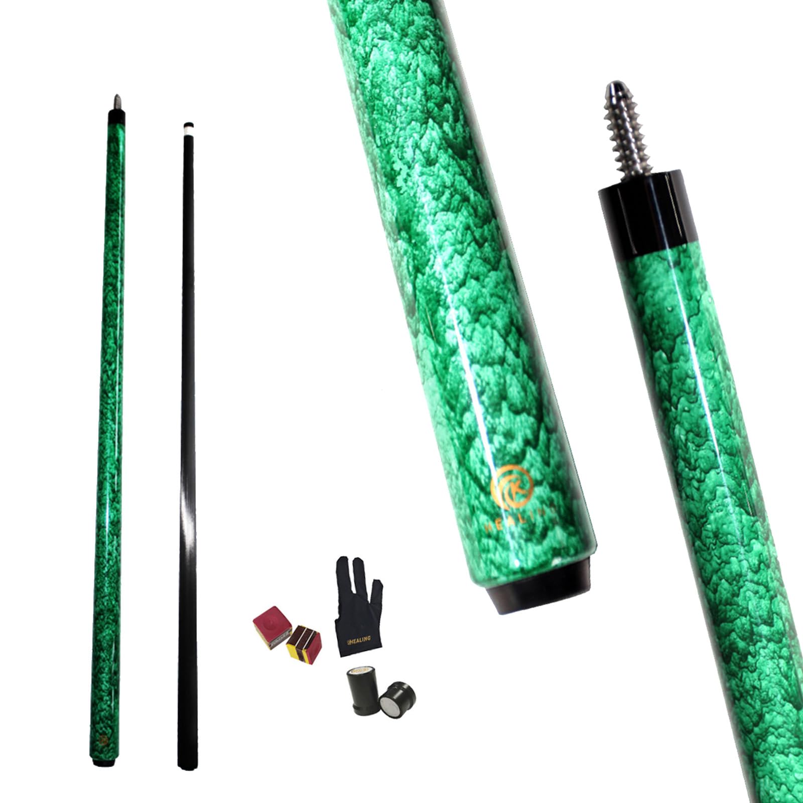 OKHEALING Taco de billar de carbono T700 de fibra de carbono de 56 pulgadas XTC punta de 12 mm, accesorios de billar 1/2 junta hecha a mano recta para 8 bolas/9 bolas, 18-20 onzas