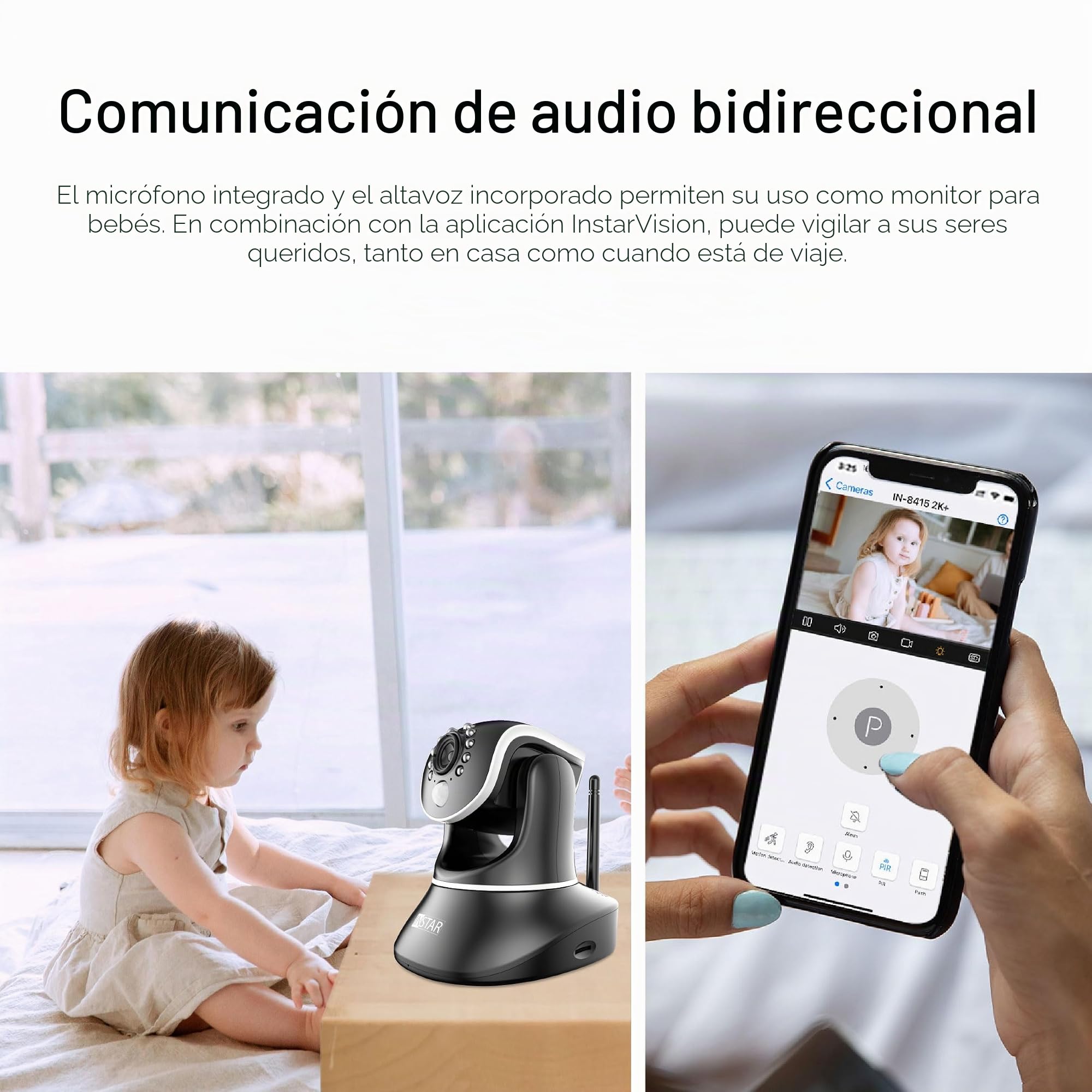 INSTAR IN-8815 4K cámara IP de vigilancia Interior Negra, Control PT, LAN/WLAN/PoE, detección de Movimiento por IA, cámara HomeKit, visión Nocturna IR, E/S Alarma, Salida de Audio, MQTT, WPA3, ONVIF