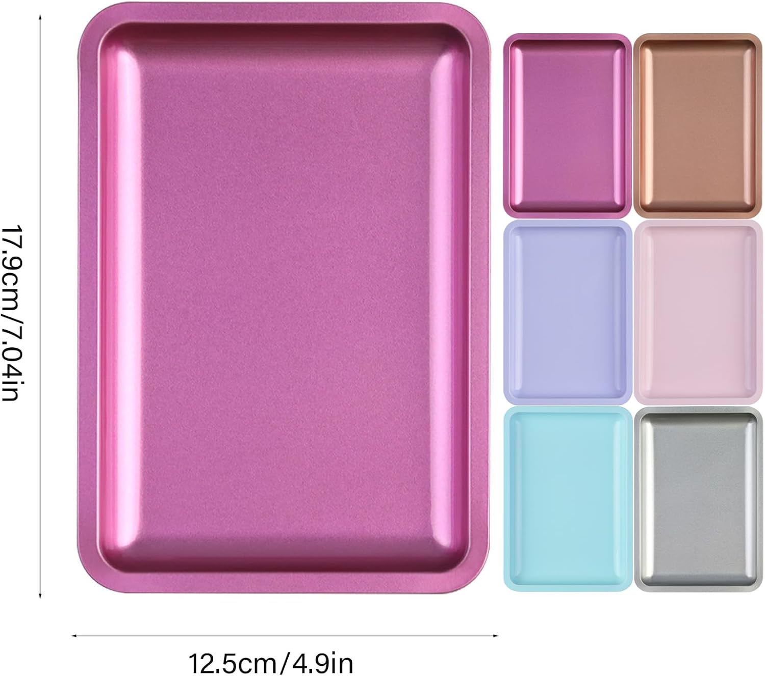 Multipurpose Stainless Steel Storage Tray for Jewelry, Blue image 3