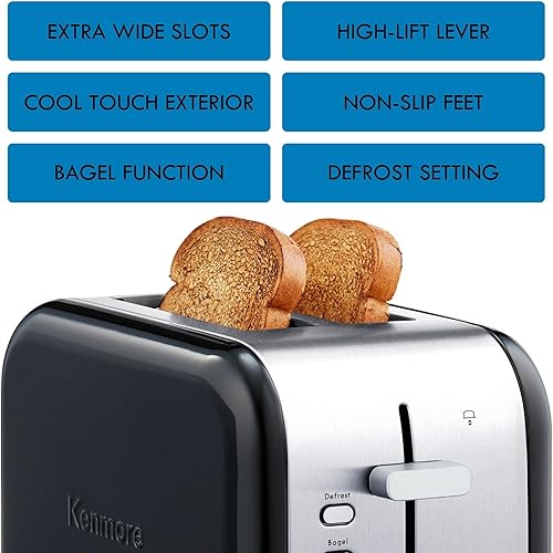 Miniatura 3 de Kenmore 40600 Tostadora de 2 rebanadas en negro