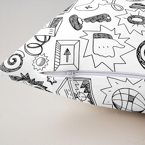 Miniatura 4 de Juego de 2 fundas de cojín para juegos de 18 x 18 pulgadas, fundas de almohada de dibujos animados para niños, fundas de almohada decorativas para