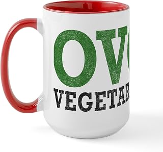 CafePress Ovo Vegetarian Large Mug 15 oz (444 ml) Ceramic Coffee Mug