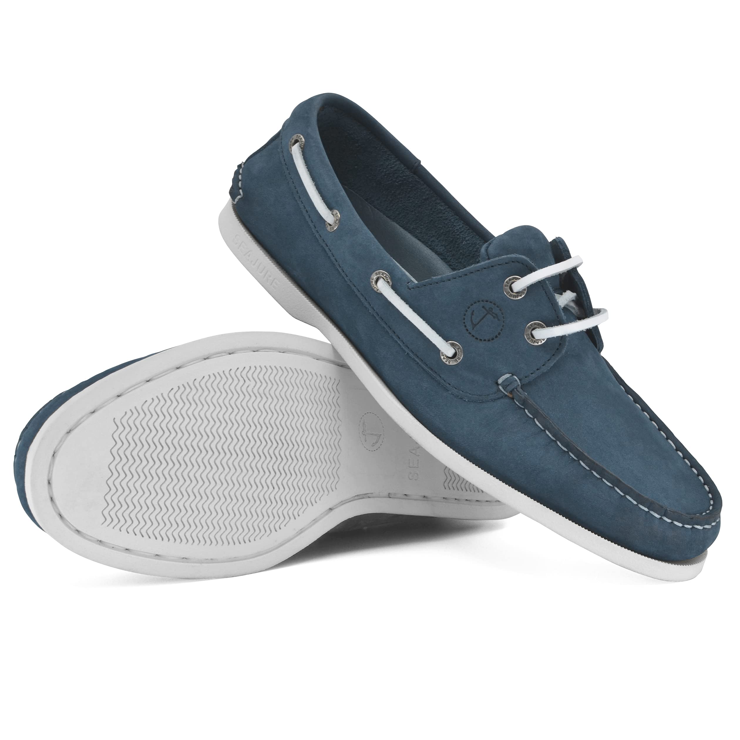 Seajure Herren Bootsschuhe Binz Blaues Nubukleder