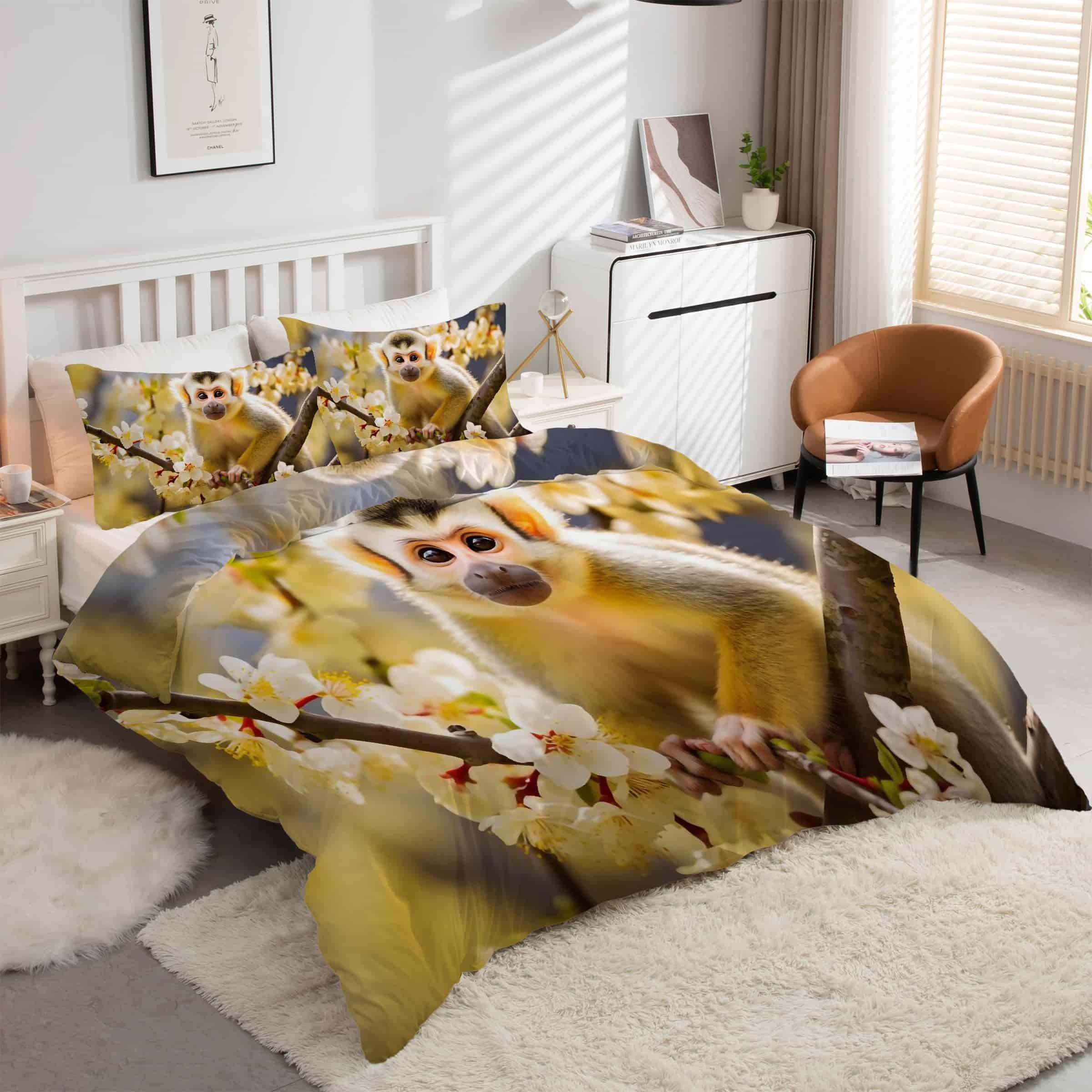 Housse de couette singe durable en microfibre de qualité supérieure