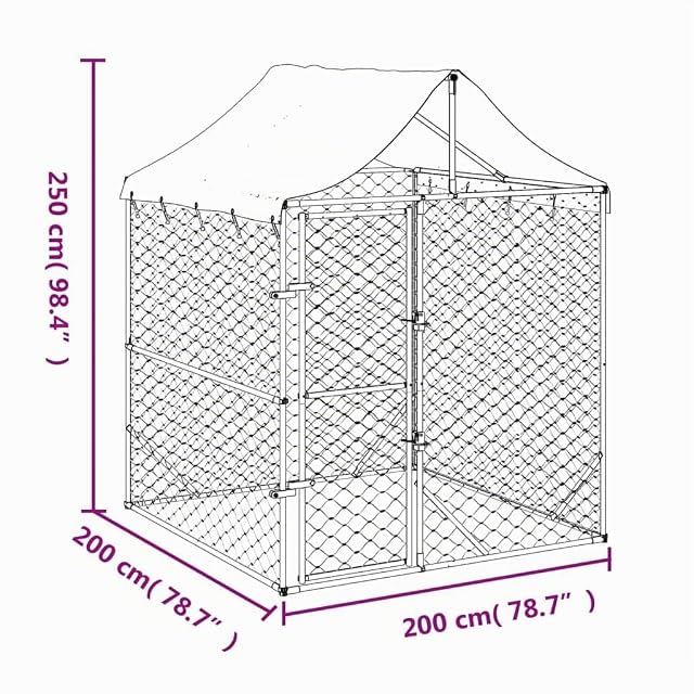 Foto 5 de 5 de vidaXL Perrera de Exterior, Jaula Caseta para Perros, Recinto para Animales Pequeños, Corral para Jardín Patio