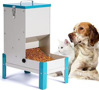 Automatic Cat Feeder 10L, Cat Food Machine Dry Food, Metal Pet Food Bowl Elevated, for Small Medium Dogs