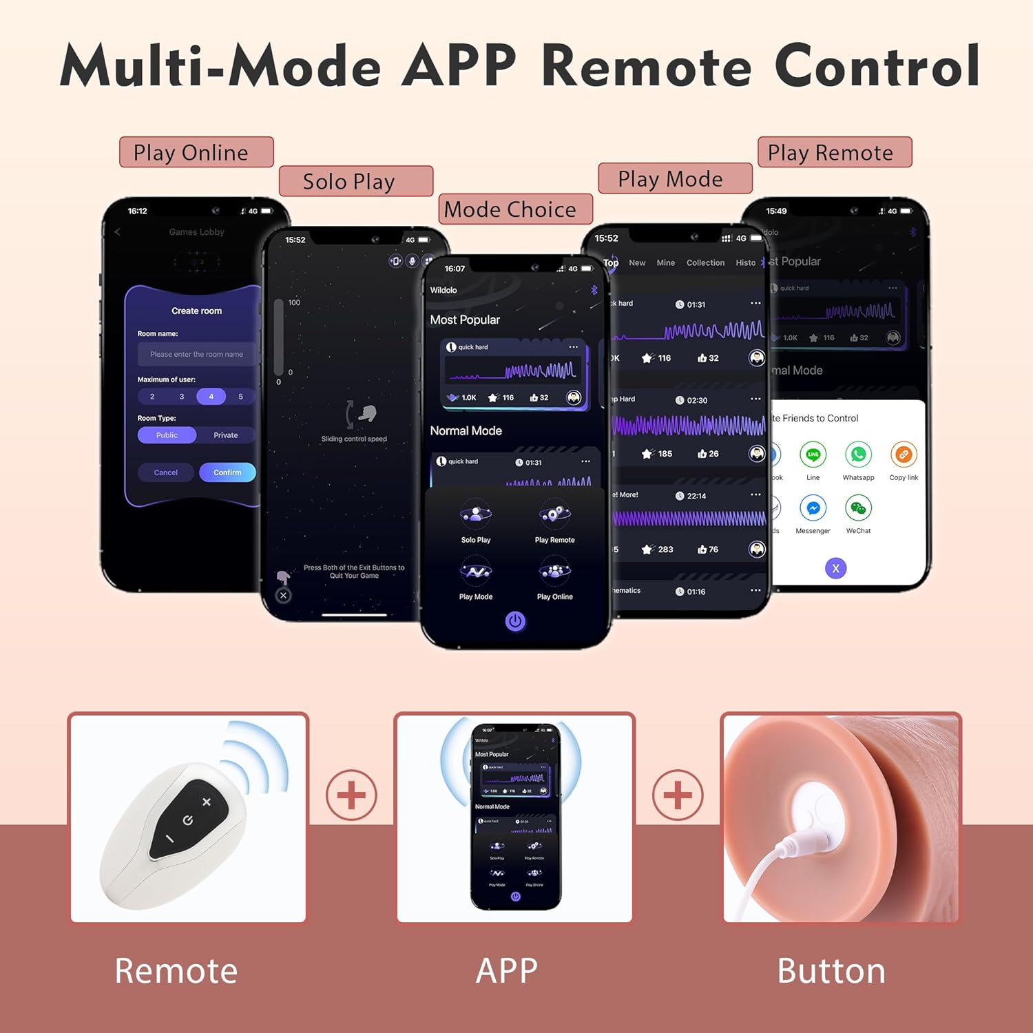 Wildolo 2.5 Fat Silicone Dildo, 10.5' Long Wild Realistic APP Controlled Vibrating Dildo, Dual Density Extra Fat Large Dildo Penis for Male and Female