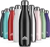 Mont-Clair Stainless Steel Water Bottle, Vacuum Insulated - BPA Free, 12h Hot & 24h Cold Drinks, Metal Water Bottle 500ml Leakproof, Ideal for Adult, Kids, Running - Black