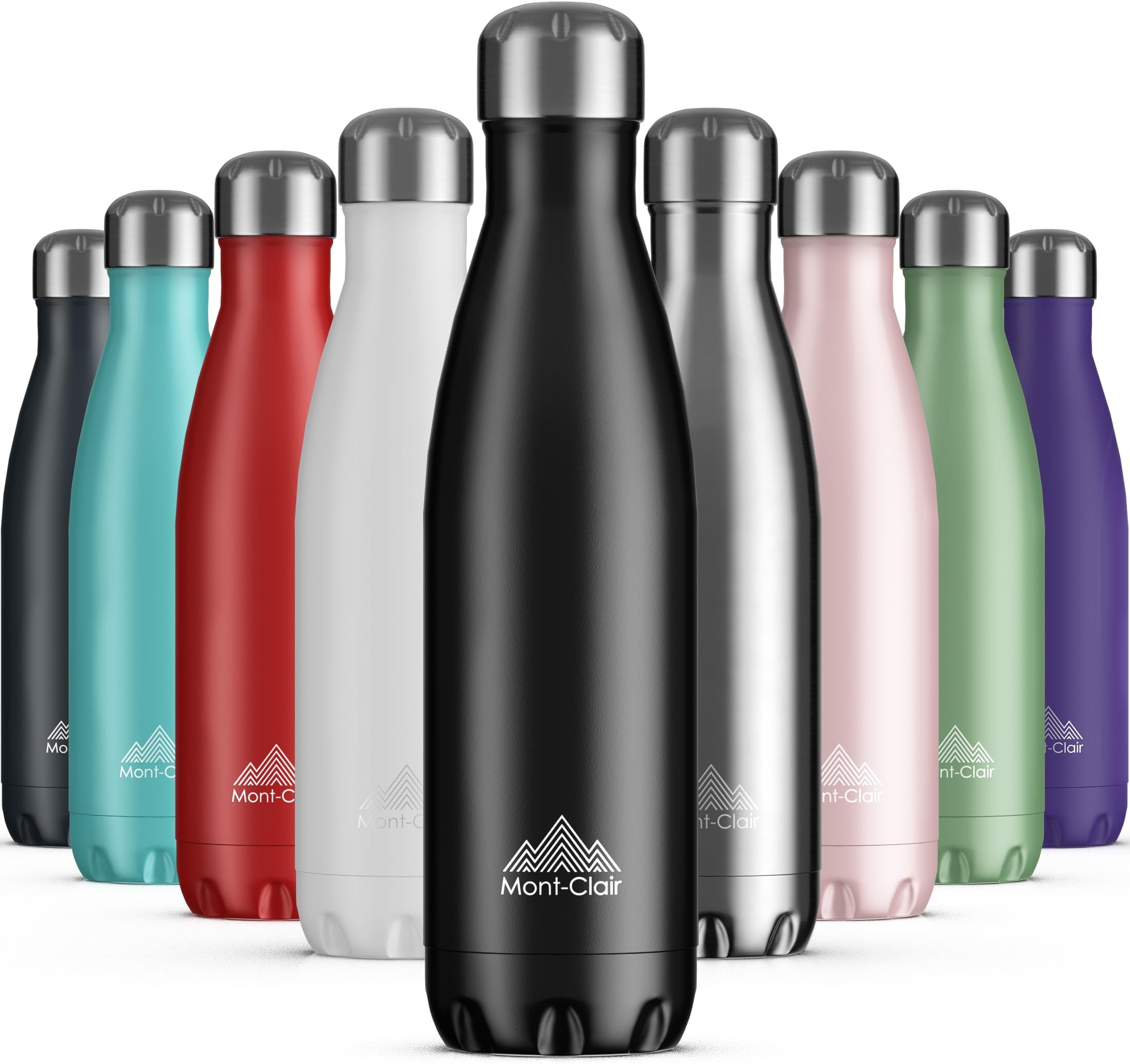 Stainless Steel Water Bottle, Vacuum Insulated - BPA Free, 12h Hot & 24h Cold Drinks, Metal Water Bottle 750ml Leakproof, Ideal for Adult, Kids, Running - Black