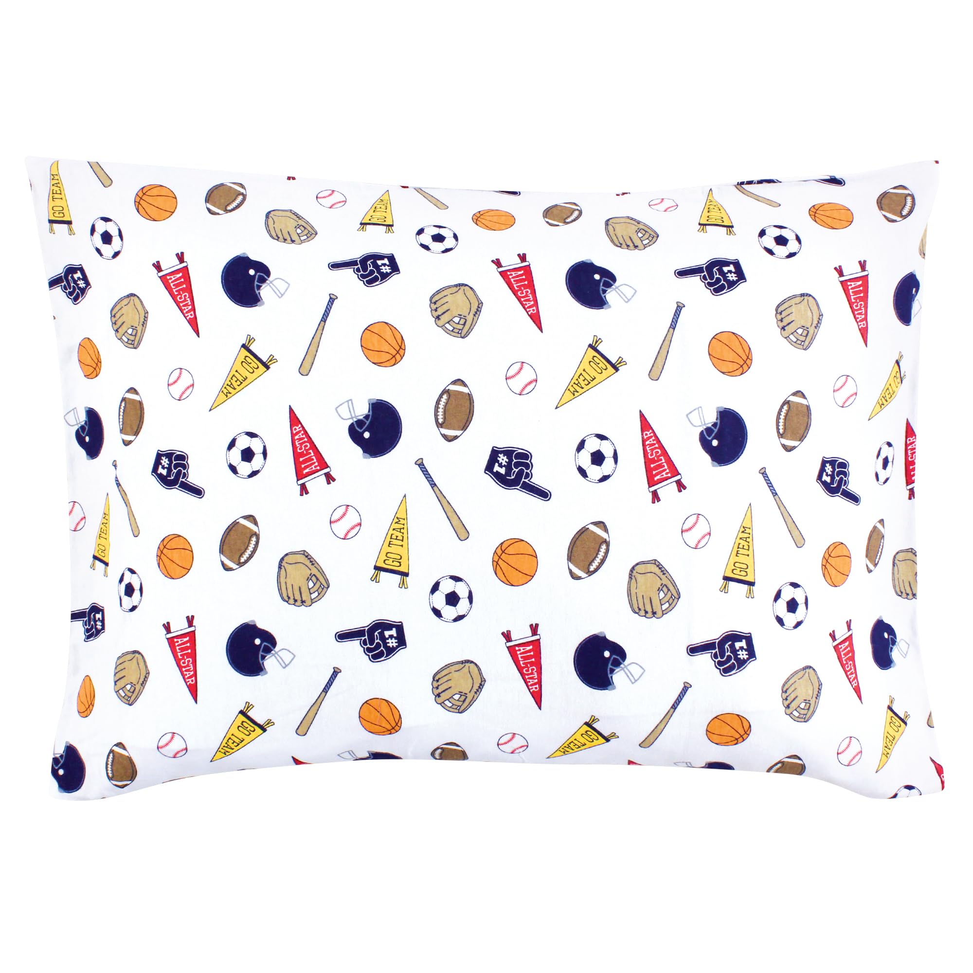 Hudson Baby Unisex Baby Cotton Toddler Pillow Case, Sports Fan, One Size