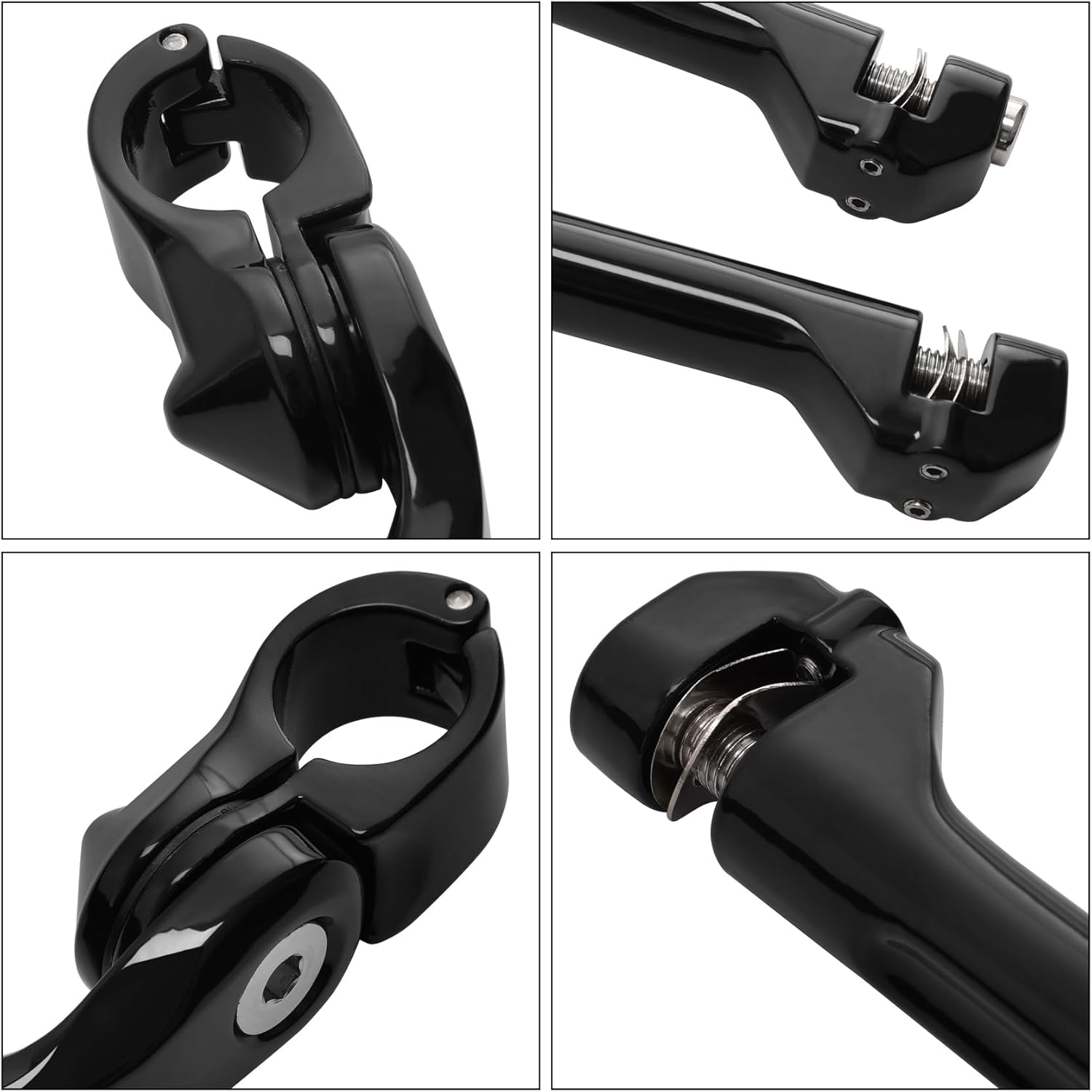 TCMT 1-1/4'' 32mm Footpegs Highway Foot Peg Long Angled Mount Bracket Clamps Fit For Harley Touring Road King Street Glide Road Glide Electra Glide Softail Sportster Dyna with 1.25" Engine Guards