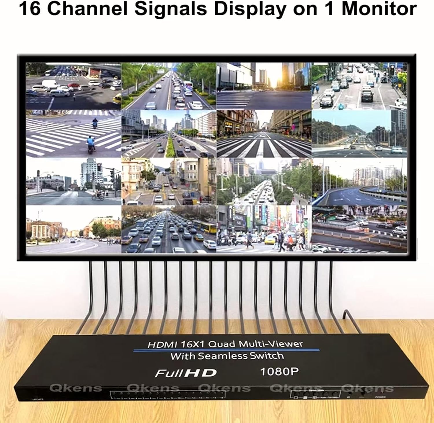 HDMI Multiviewer 1080P 16X1 HDMI Quad Screen Multi-viewer Splitter 16 in 1 Out Seamless Switch 4 8 16 Way Display Screen Divider 16 HD Video Signal On The Same One Screen 4 Models 1x1 4x1 8x1 16x1 et