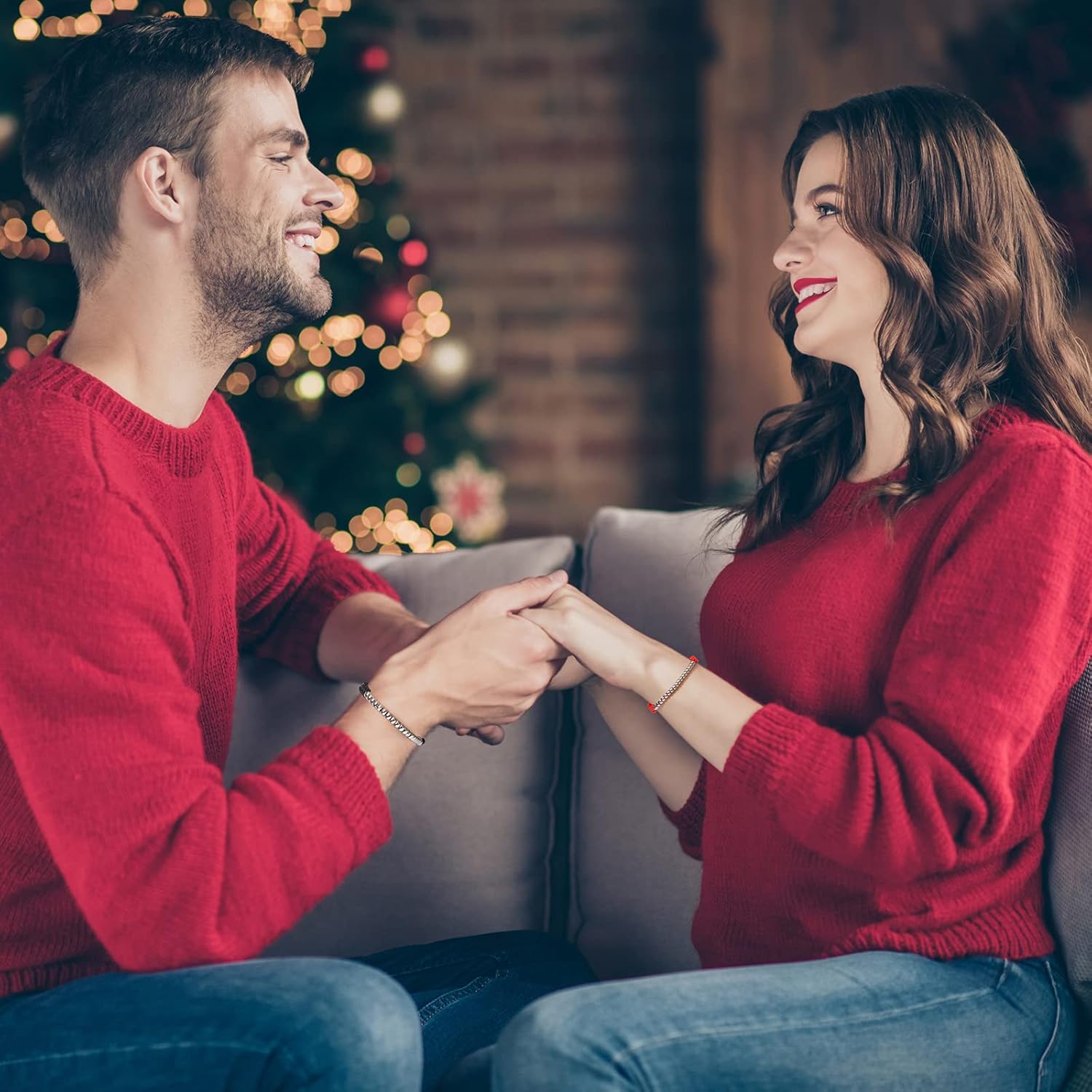 JAYUMO 2 Pcs Matching Couples Bracelets for Men Women Red Black Mix Infinity Love Lucky Bracelet Tibetan Lucky Amulet Knot Bracelet Woven Thread String for Friend and Peace and Protection - Image 2