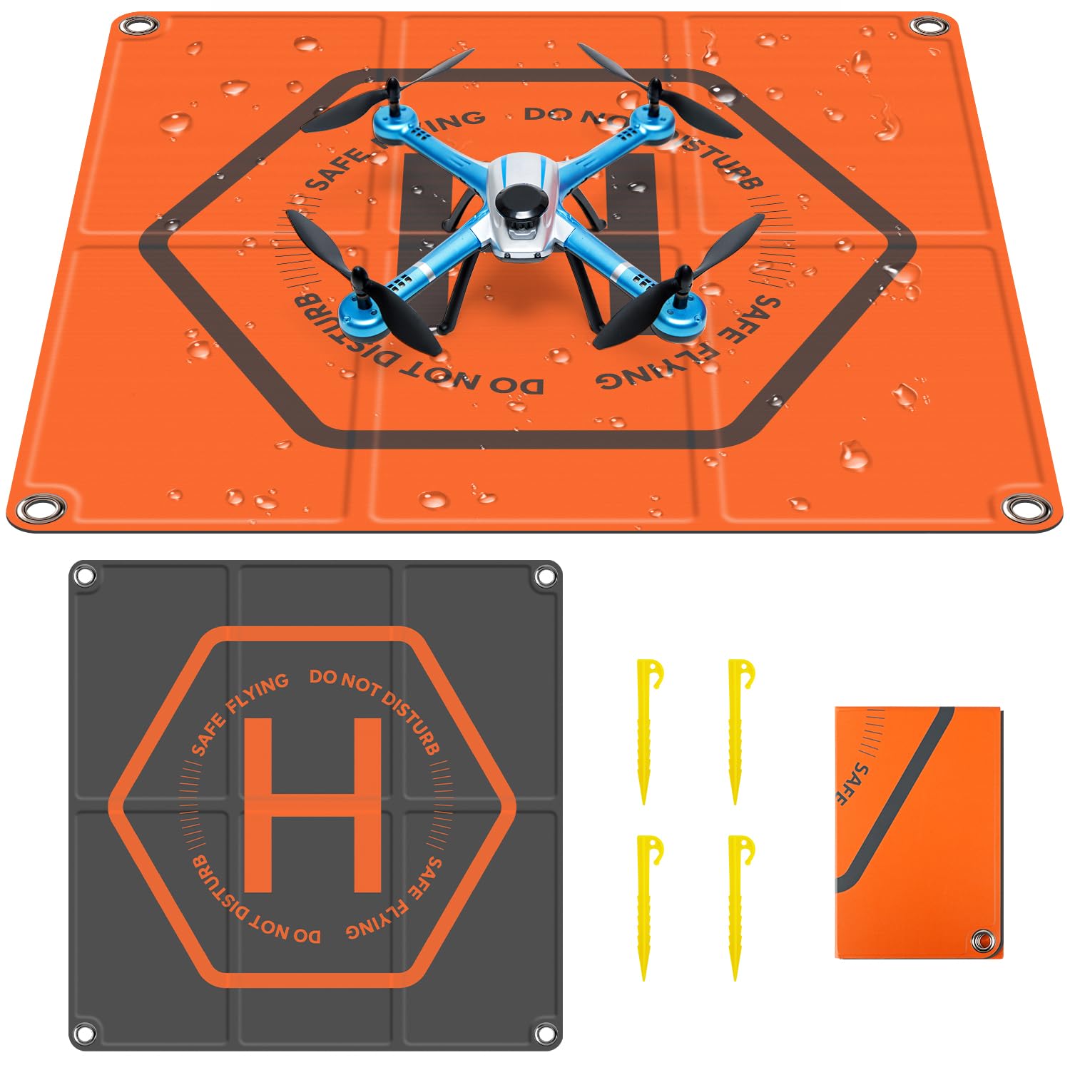 Drone Landing Pad, 20'' Double-Side Waterproof Landing Pad Weighted for DJI Mini 4 pro/Mini 3 Pro/Mini 2 SE/Air 2S/FPV Drone/Mavic 2 Pro/Zoom/Mavic Pro/Mavic Air/Spark,All Ruko Drones