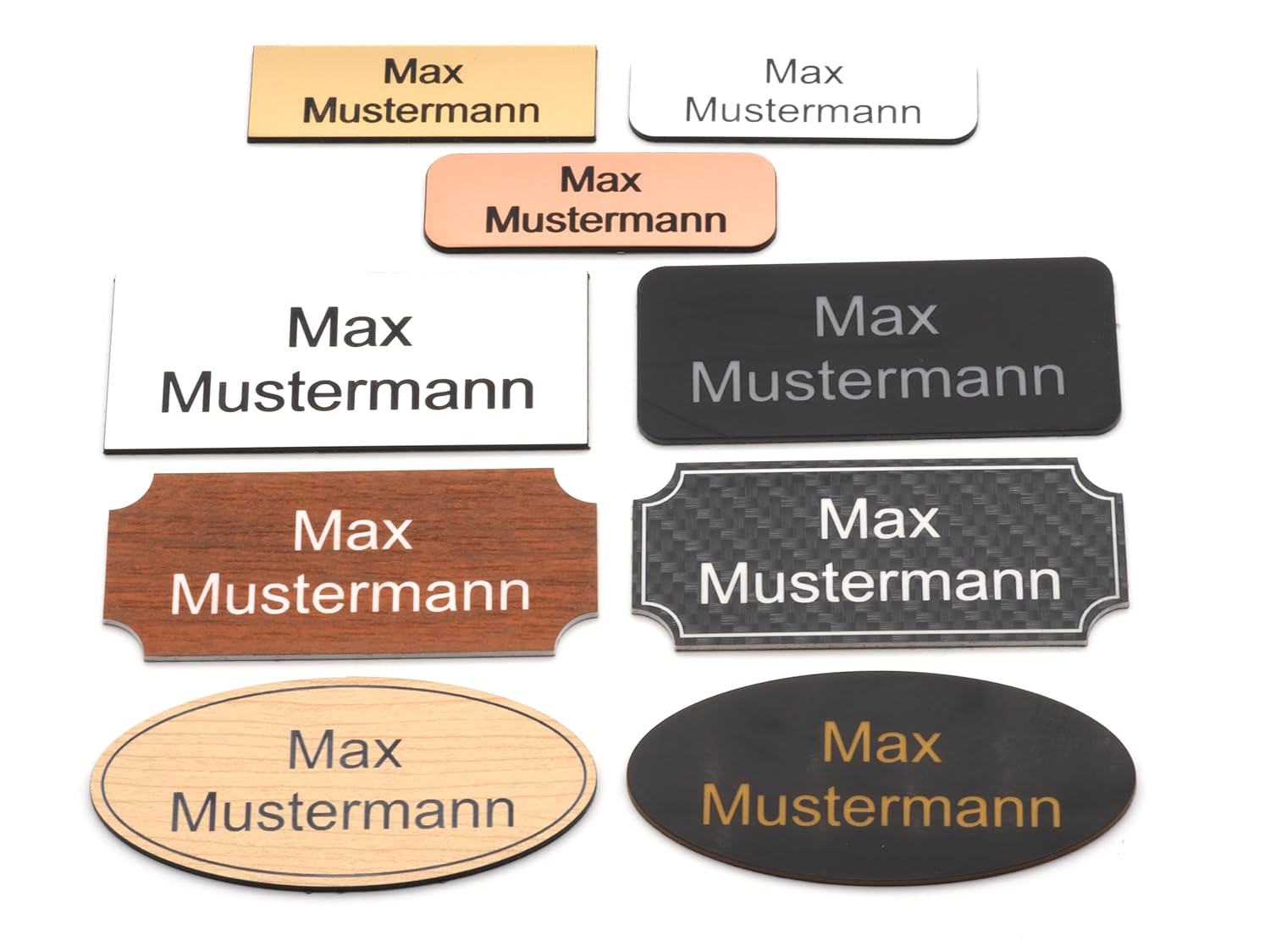 Namensschild in Anthrazit aus Edelstahl