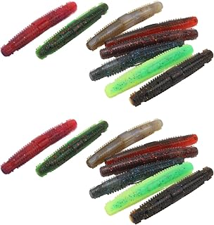 Idade de Minhocas Macias de Pesca, Isca de Pesca de Minhocas TPR Flexível 16 Peças Realista para água Doce