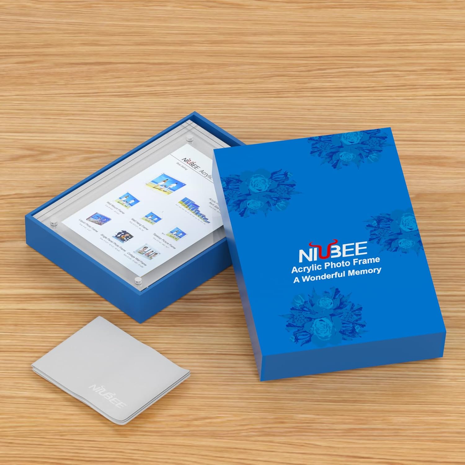 NIUBEE 5x7 Acrylic Frame, Clear Picture Frame 20% Thicker Block,Frameless Acrylic Frames Double Sided,Magnetic frames Display Desktop for Office/Home - Image 6