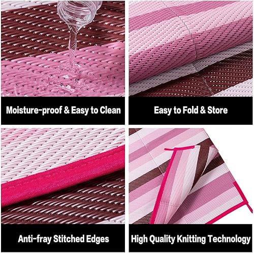 Miniatura 54 de HUGEAR Alfombra de exterior para patios, impermeable, alfombra de exterior grande, hecha de paja de plástico reversible, para campamento, caravana