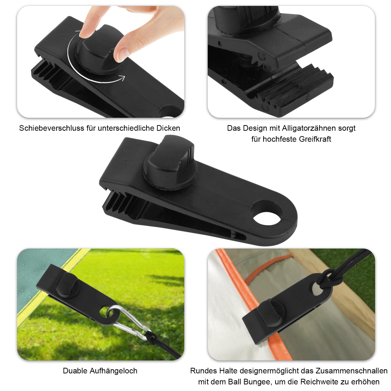 AYMQC Corde Elastiche Con Moschettone Durevoli Cinghie Bungee Cavi Elastici Multiuso Tenditori Per Bagagli Per Auto Moto Biciclette Campeggio Teloni - Foto 9