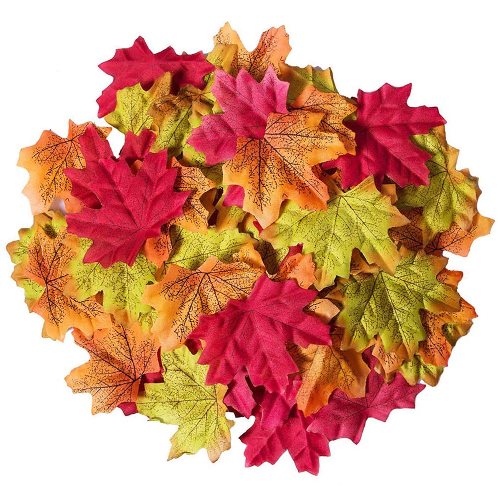 200 Pezzi Foglie d'Acero Artificiali 13 Colori Misti Colorati Foglie d'Autunno finte spargimenti da Tavolo per Matrimoni