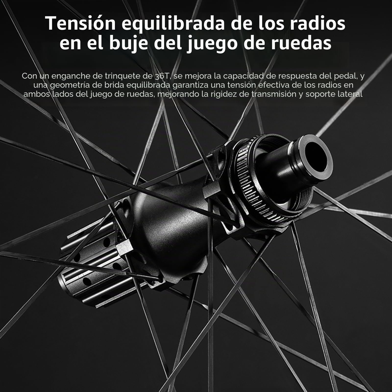 ROCKBROS Juego de Ruedas de Carbono para Bicicleta de Carretera 700C (Delantera + Trasera), Fibra de Carbono T700, 1420 g, Llanta de Perfil Alto, Radios de Acero Inoxidable, Freno de Disco, 28"