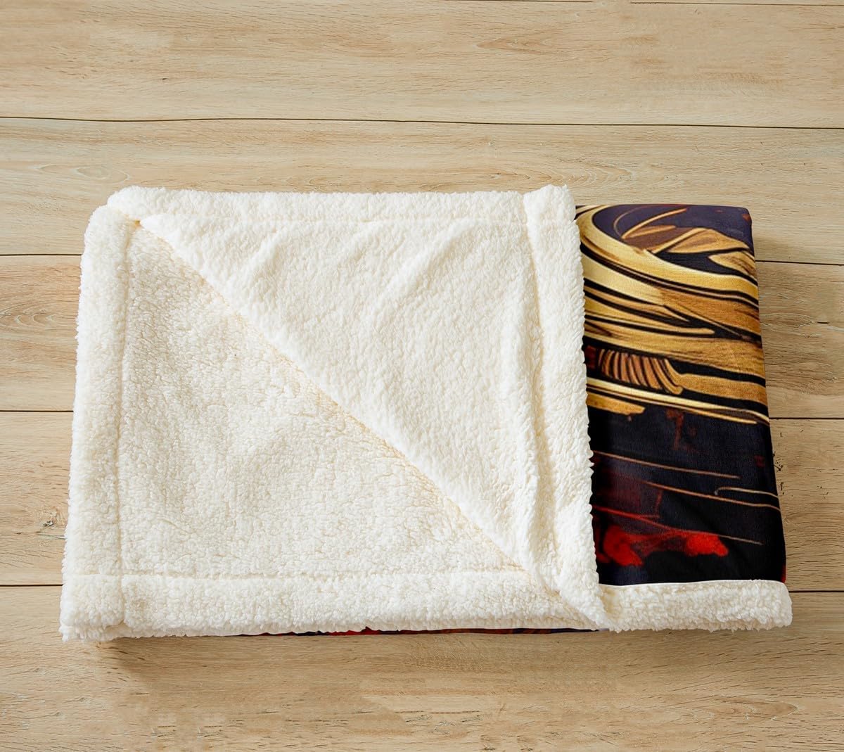 Tree of Life Fleece Blanket,Artwork Landscape Red and Black 3D Print Plush Blanket for Kids Teens,Lovely Room Decor,Golden Clouds Nature Lake Volcano Flannel Blanket,Twin 60"x80"