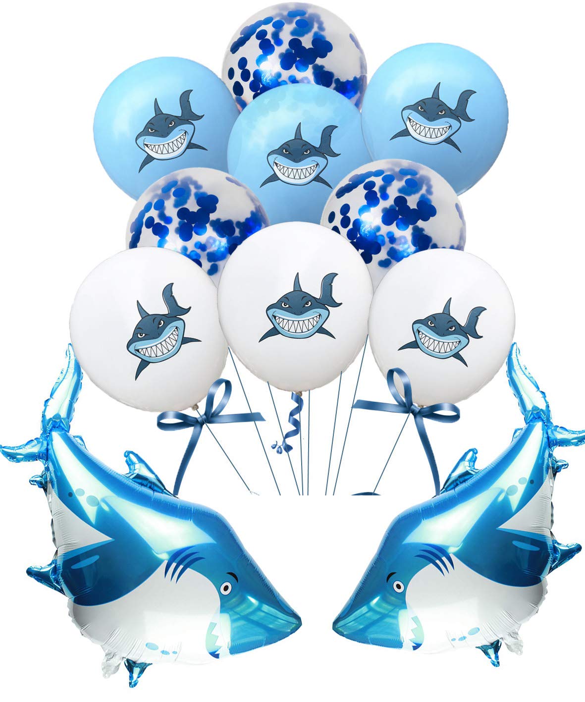 Buy GEESEN Shark Balloons Kit, 47 Pcs 12 Inch Latex Balloons Blue Shark