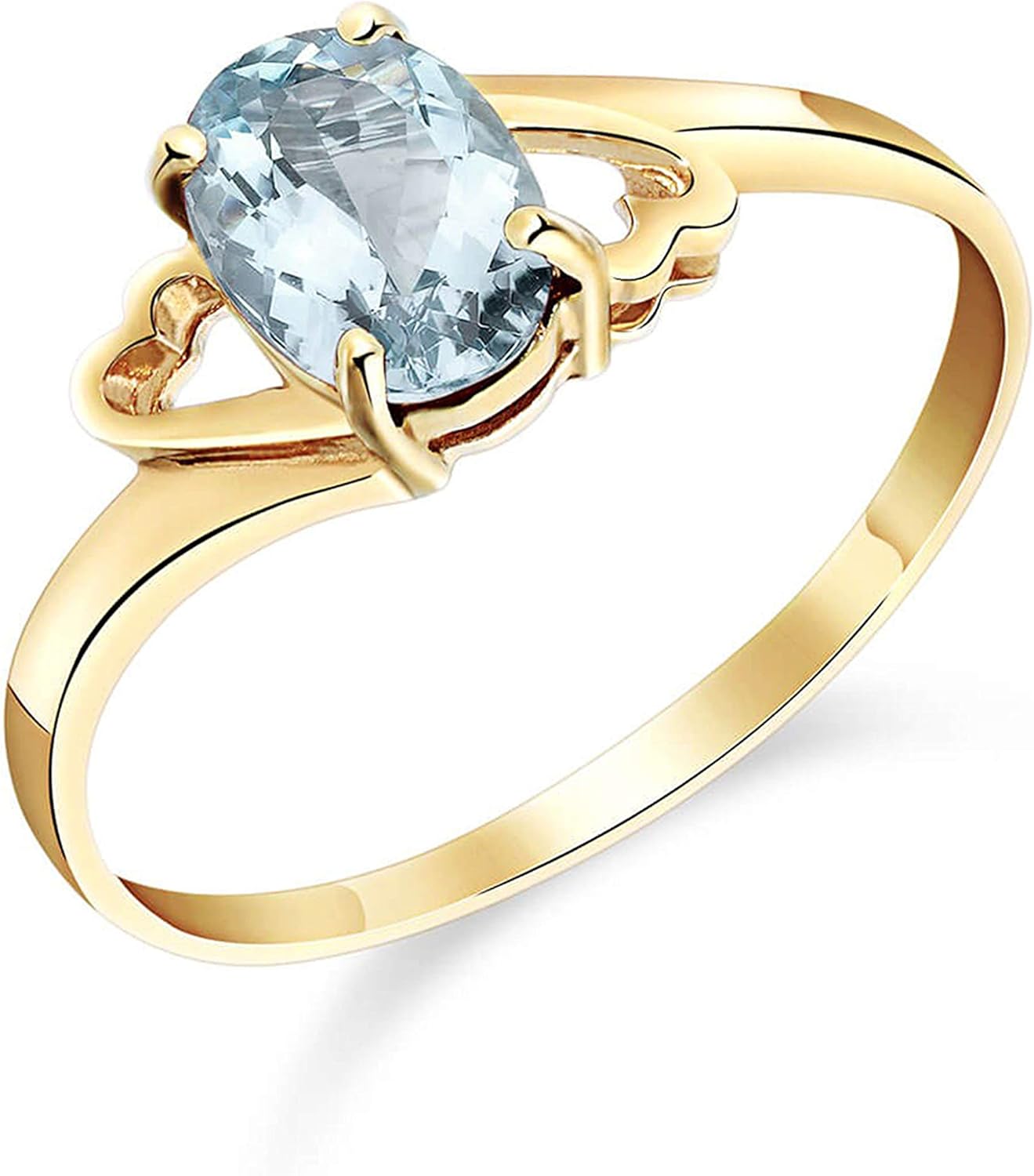Galaxy Gold GG 14k Yellow Gold Natural Aquamarine Ring