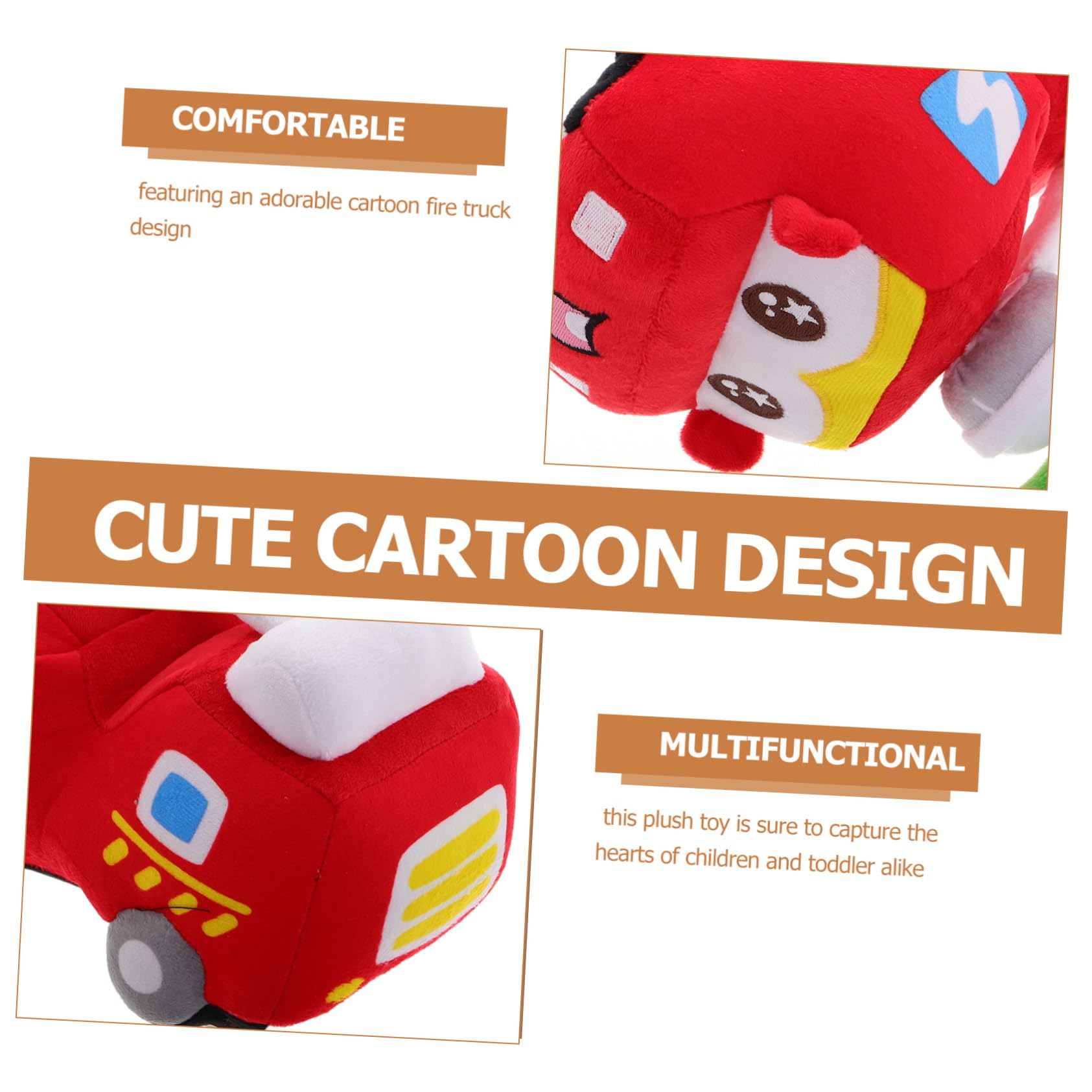 Camión de Bomberos de Peluche Rojo 20cm, Muñeco de PP Algodón