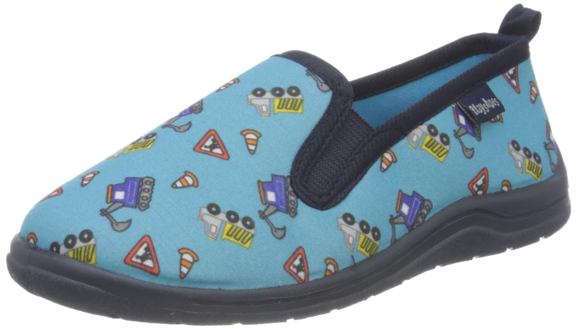 Playshoes Allover Baustelle, Unisex Kids’ Low-Top Slippers, Blue (Blau 7), 10.5 UK (28/29 EU)