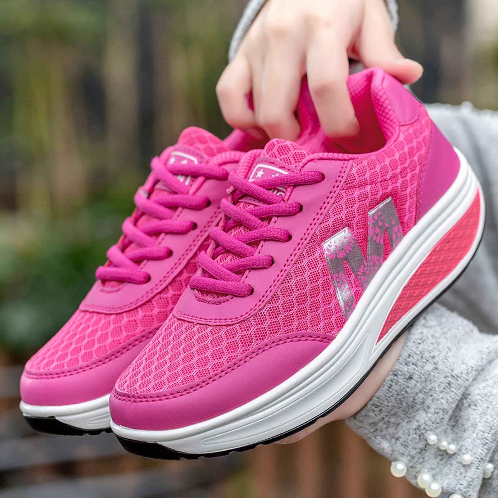 Genérico Zapatillas Ortopédicas para Mujer de Bajas Diseno Moderno Confort Outdoor Fitness Plataforma Ligeras Deportivas con Suela Alta Ideales Primavera-Verano