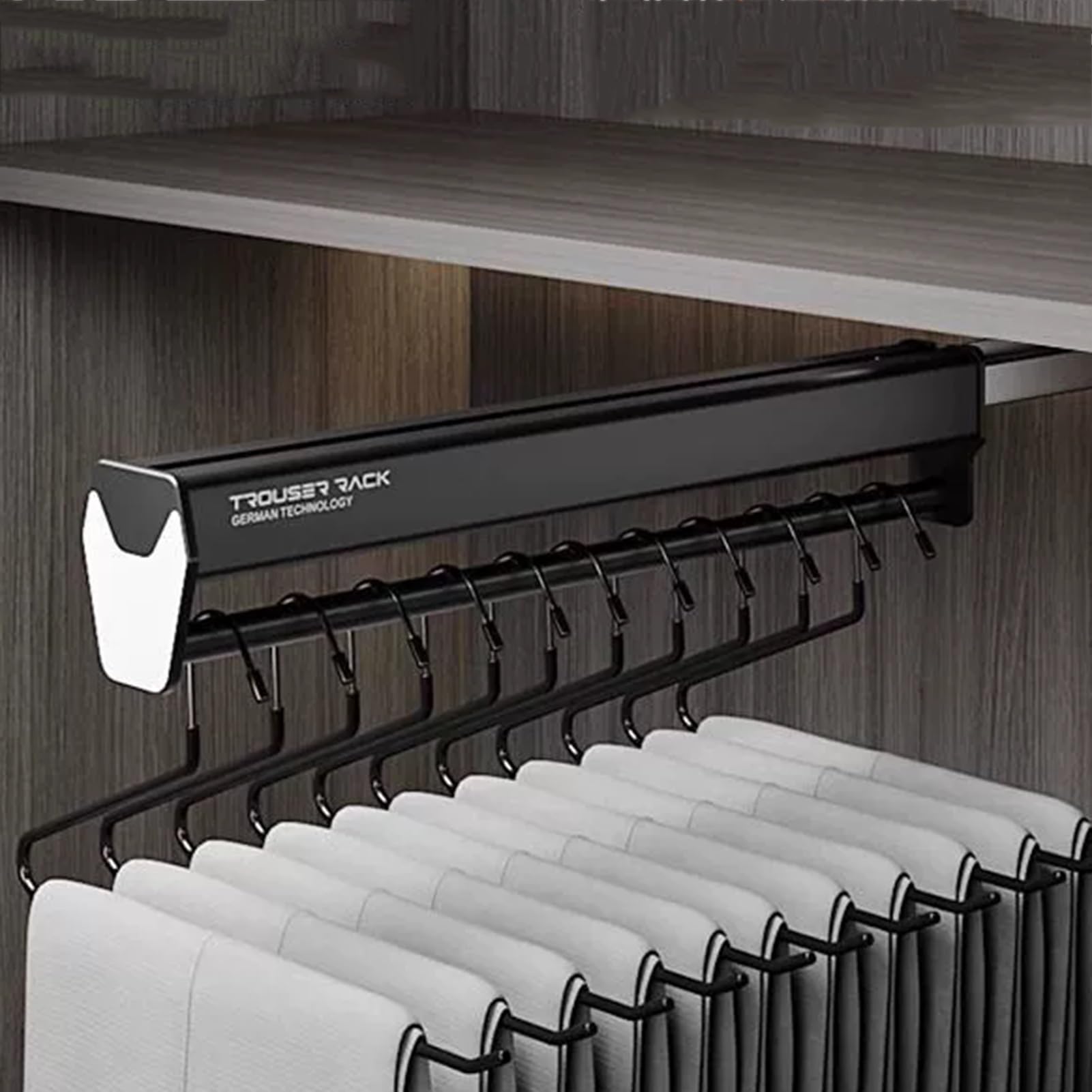 Rail coulissant pour vêtements télescopique et réglable B 550 mm