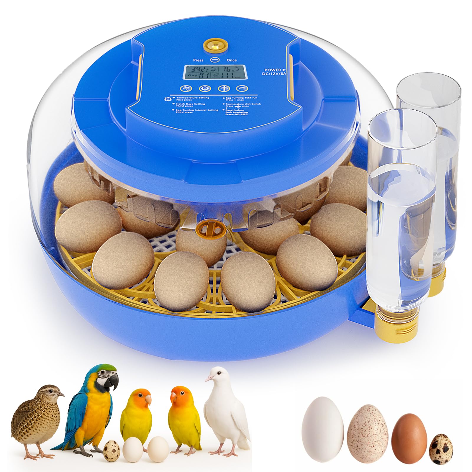 Photo 1 of Incubators for Hatching 18 Eggs with Automatic Egg Turning and Humidity Monitoring - 360° Viewing for Chicken Duck Goose Pigeon