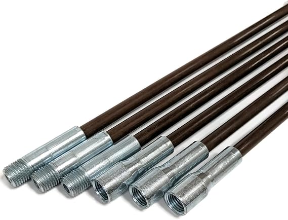 Midwest Hearth 8-Inch Square Wire Chimney Brush and 18-Foot Fiberglass Chimney Rod Bundle Kit