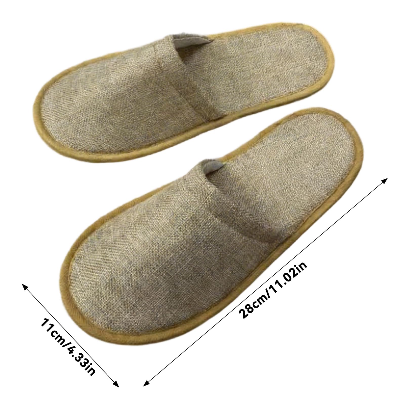 Tissting Pantoufles Jetables pour Hôtel, Chaussons Invités Antidérapantes Confortables en Lin 30 Paires Unisexes pour Mariages, Voyages et Séminaires