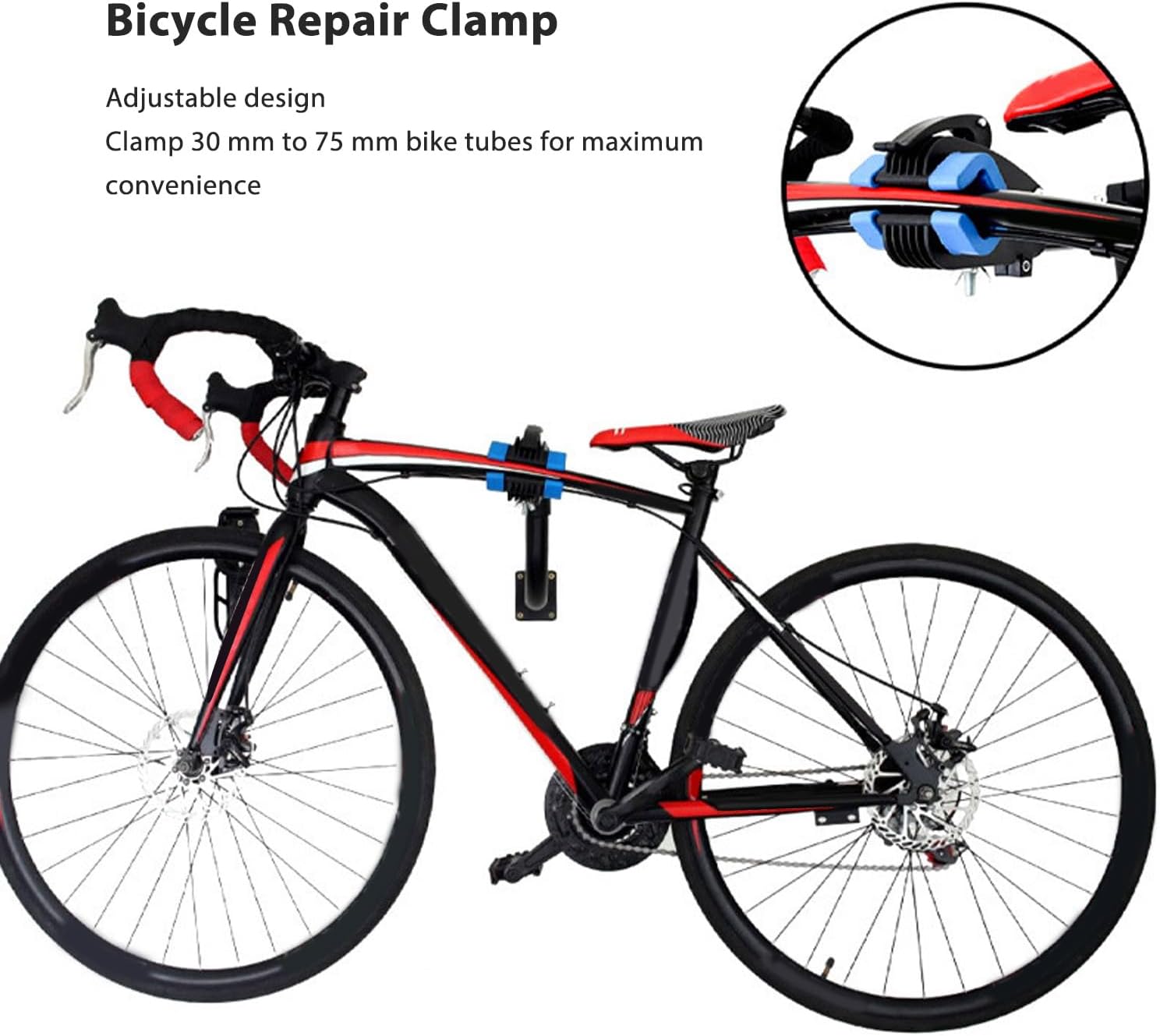Bike Repair Stand, Clamp Wall Mount Bike Workstand, Adjustable Removable Home Bicycle Maintenance Stand for Road Mountain Bicycles