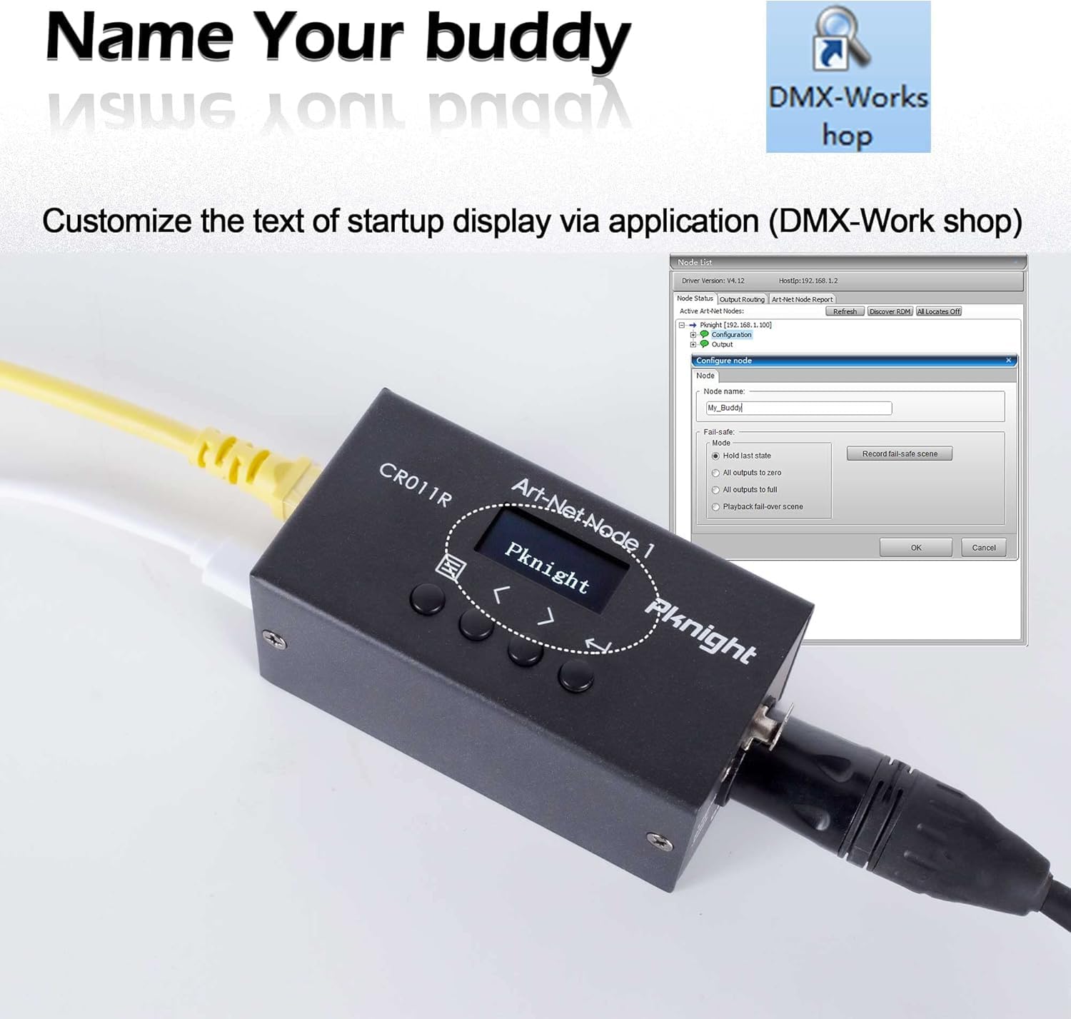 Bidirektionales ArtNet-DMX-Ethernet-Lichtsteuerungsinterface Ein Universum CR011R-3pin