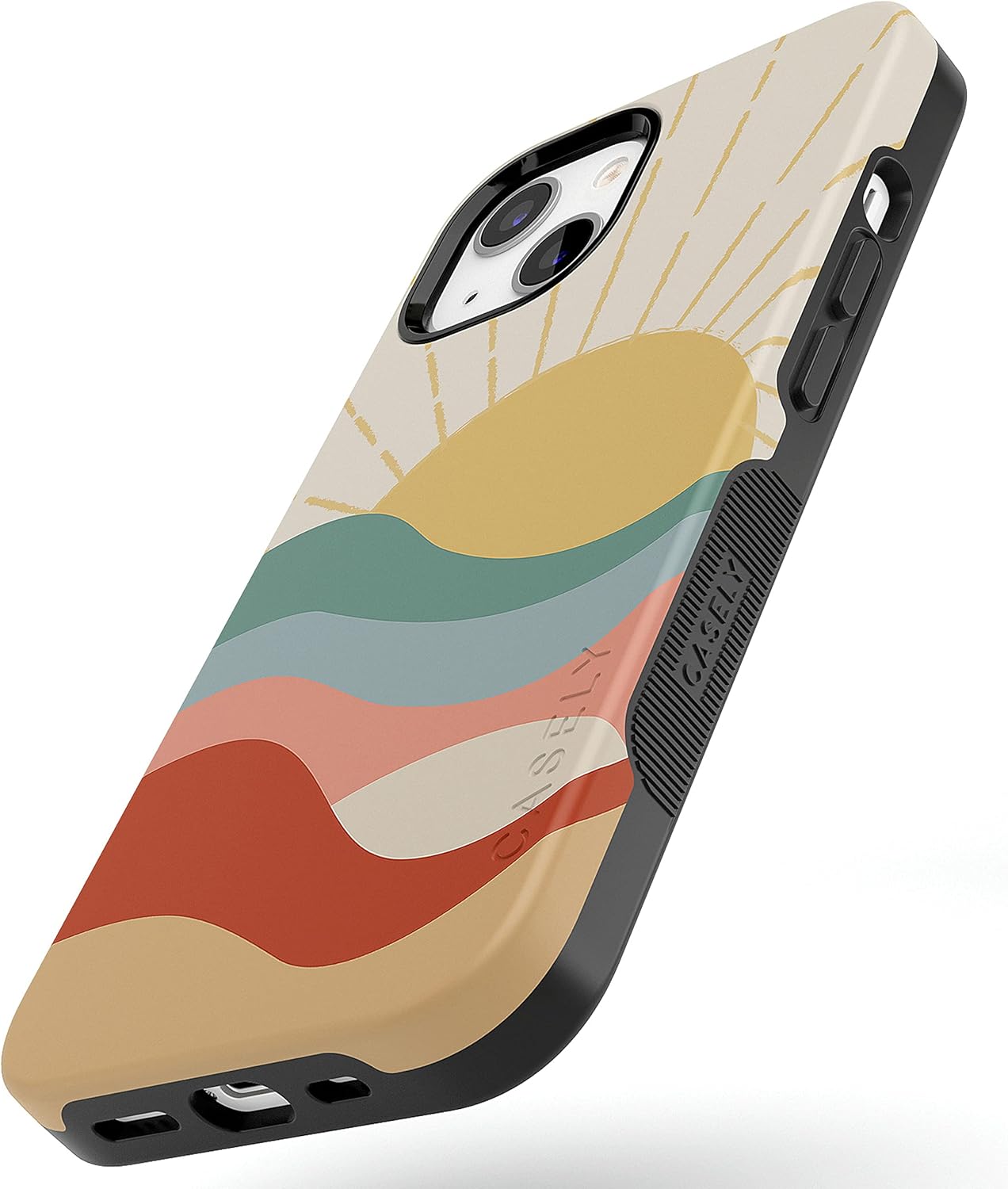 Casely iPhone 13 Case | Here Comes the Sun | Colorblock Sunset | Bold Protective Design | Compatible with MagSafe