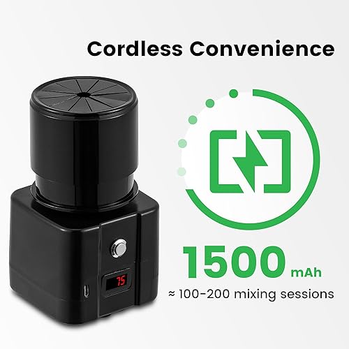 Miniatura 2 de BAOSHISHAN Mini mezclador Vortex, mezclador de pintura inalámbrico portátil con batería de 1500 mAh, soporte de doble capa, mezcla vertical manos
