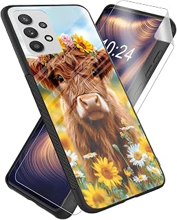 for Samsung Galaxy A15 5G Phone Case, Black Raven with Red Roses High-Definition Painted Glass Back Cover with Soft Silicone TPU Bumper, Shockproof Protective