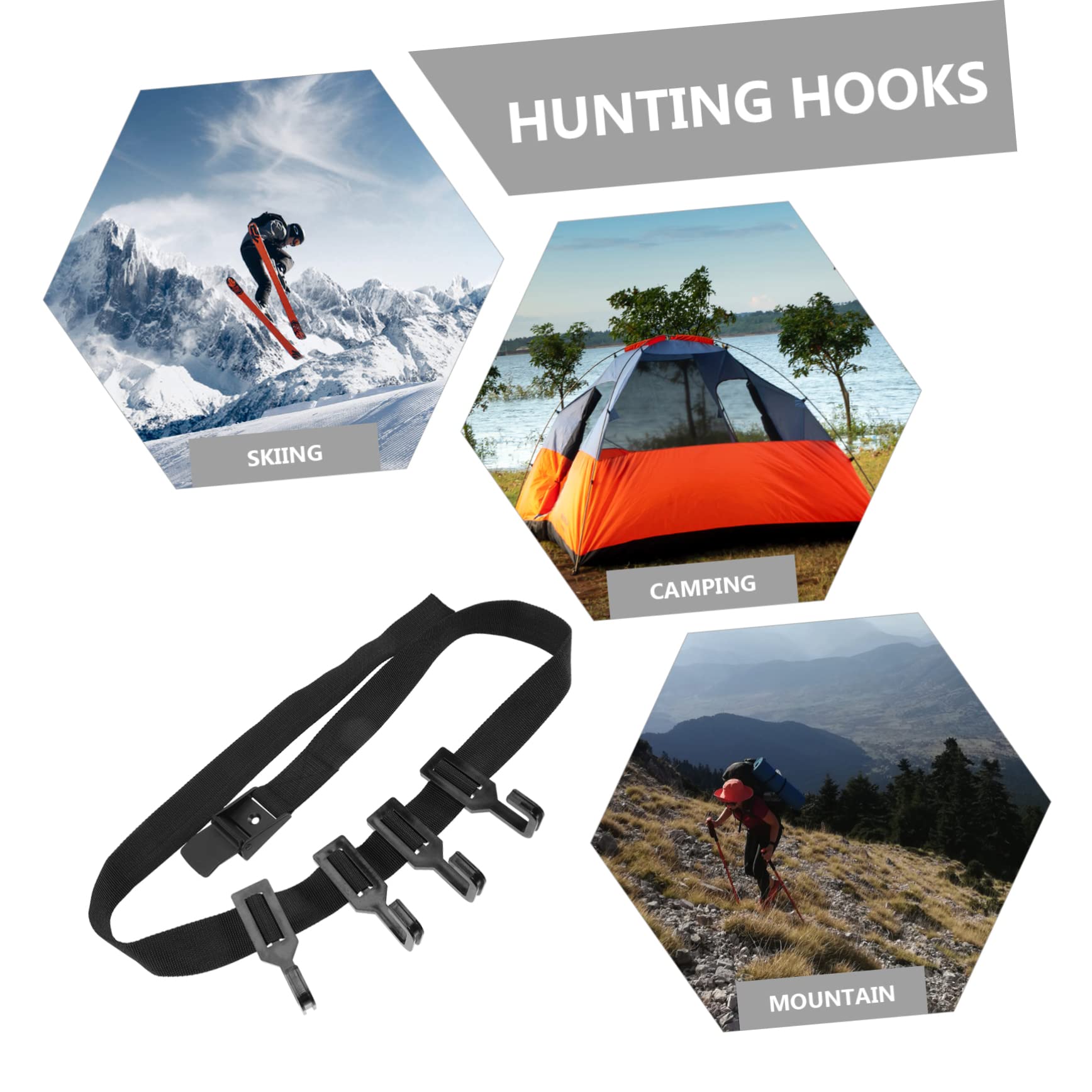 Mikikit Tree Hooks for Hunting Camping Metal Hooks Quick Connection Buckle Stable Straps for Secure Connections Lightweight Portable