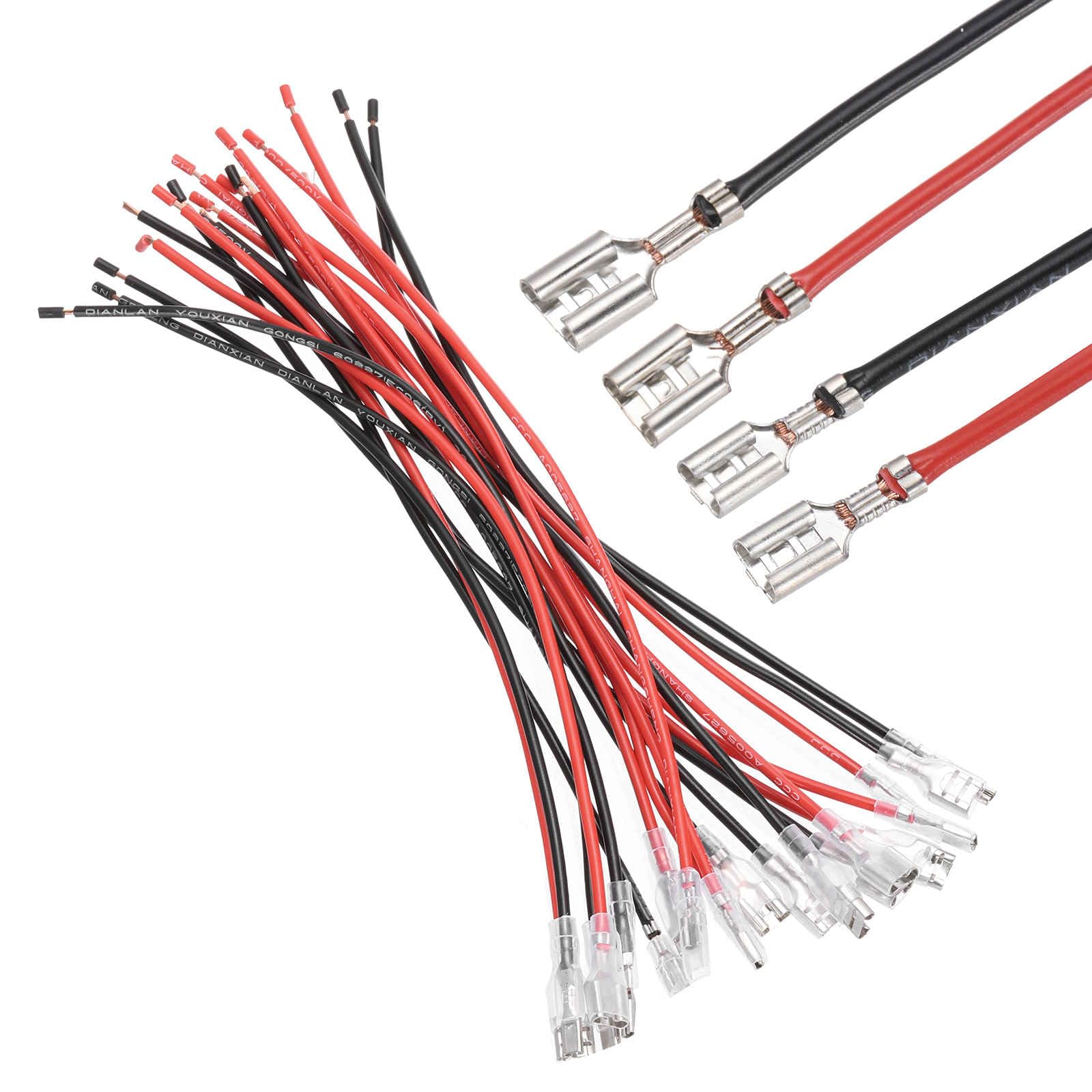 Terminales de crimpado de pala hembra kit surtido conectores rápidos cables 20 cm