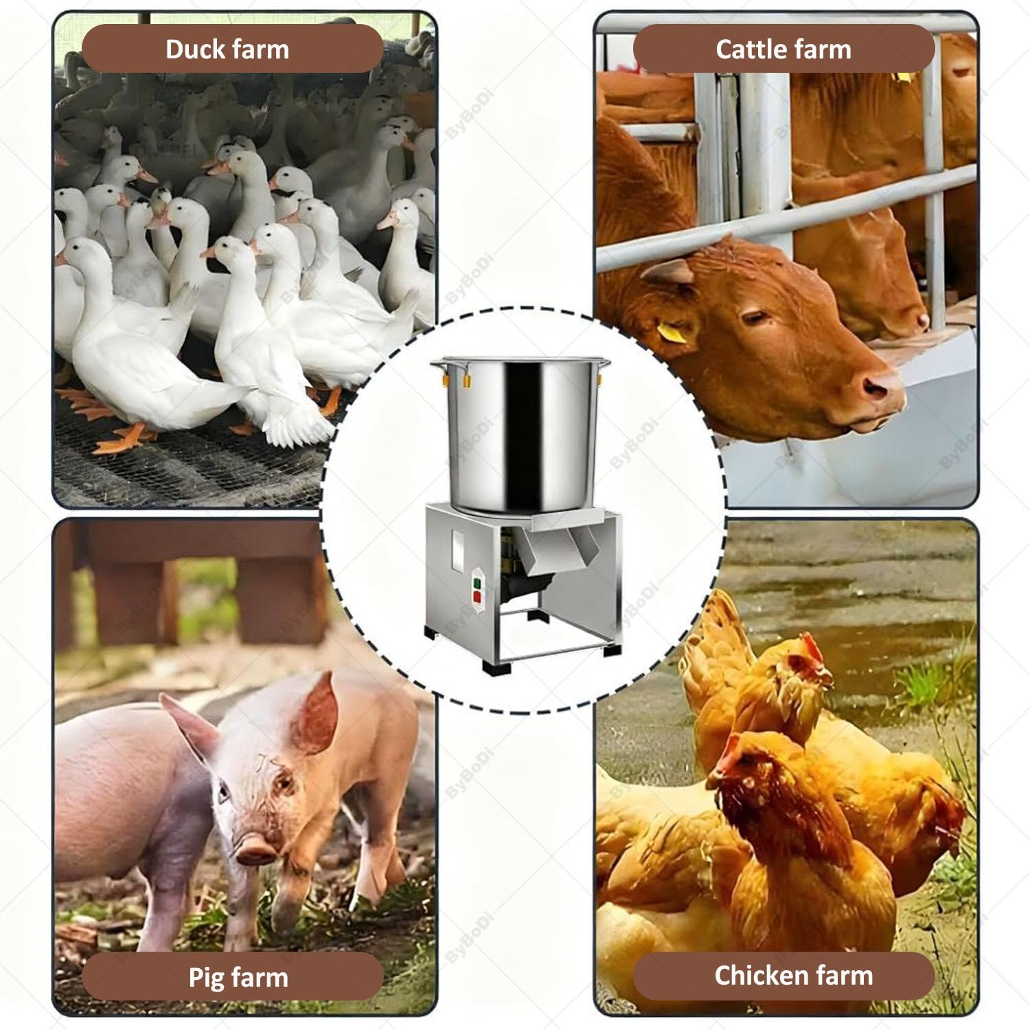 Tritatutto per Verdure Commerciale da 1800 W, Tritatutto Elettrico per Verdure, Acciaio Inossidabile Ispessito, Ingresso di Alimentazione di Grande Diametro, 120 kg/h 3500 Giri/min 220V-1800W