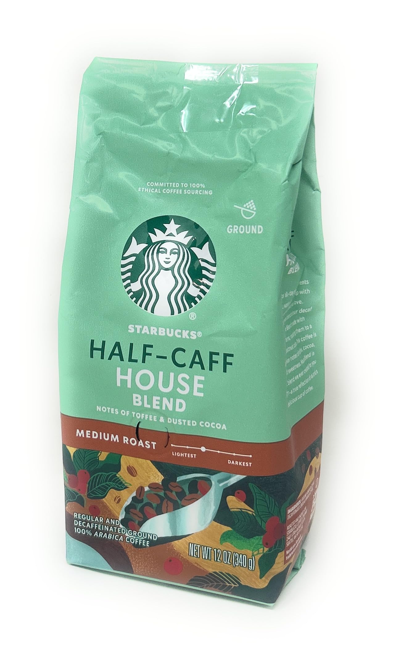 Amazon.com : Starbucks Half-Caff House Blend Ground Coffee 12oz