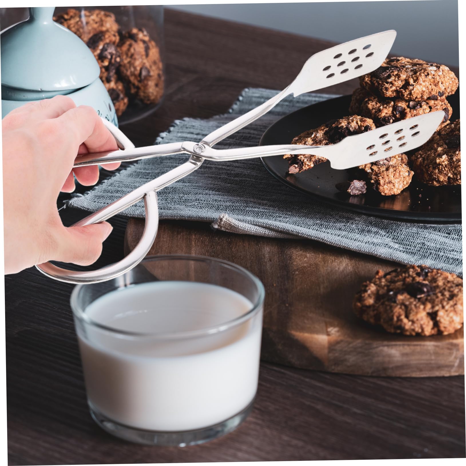 Alipis 2 Pinze da Cucina a Forbice in Acciaio Inox, Pinza per Pane e Insalata Presa Stabile e Antiscivolo, per Buffet e Riunioni Familiari