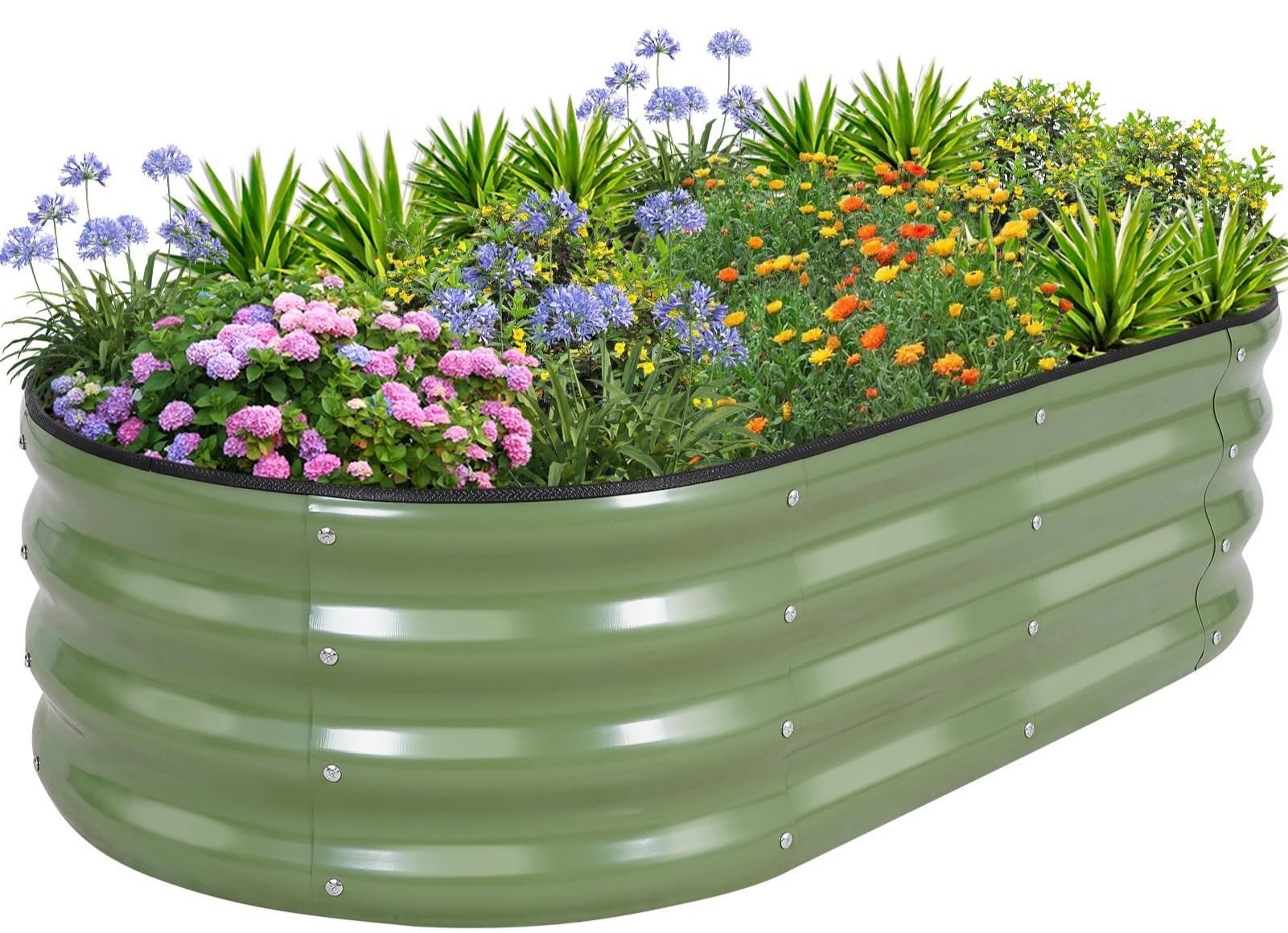 Photo 1 of 1MORE Galvanized Raised Garden Bed- Planter Garden Boxes Outdoor, Raised Beds for Gardening, 4x2x1ft Metal Garden Bed Kit for Vegetables Flower, Planter Raised Beds with Tools.Green