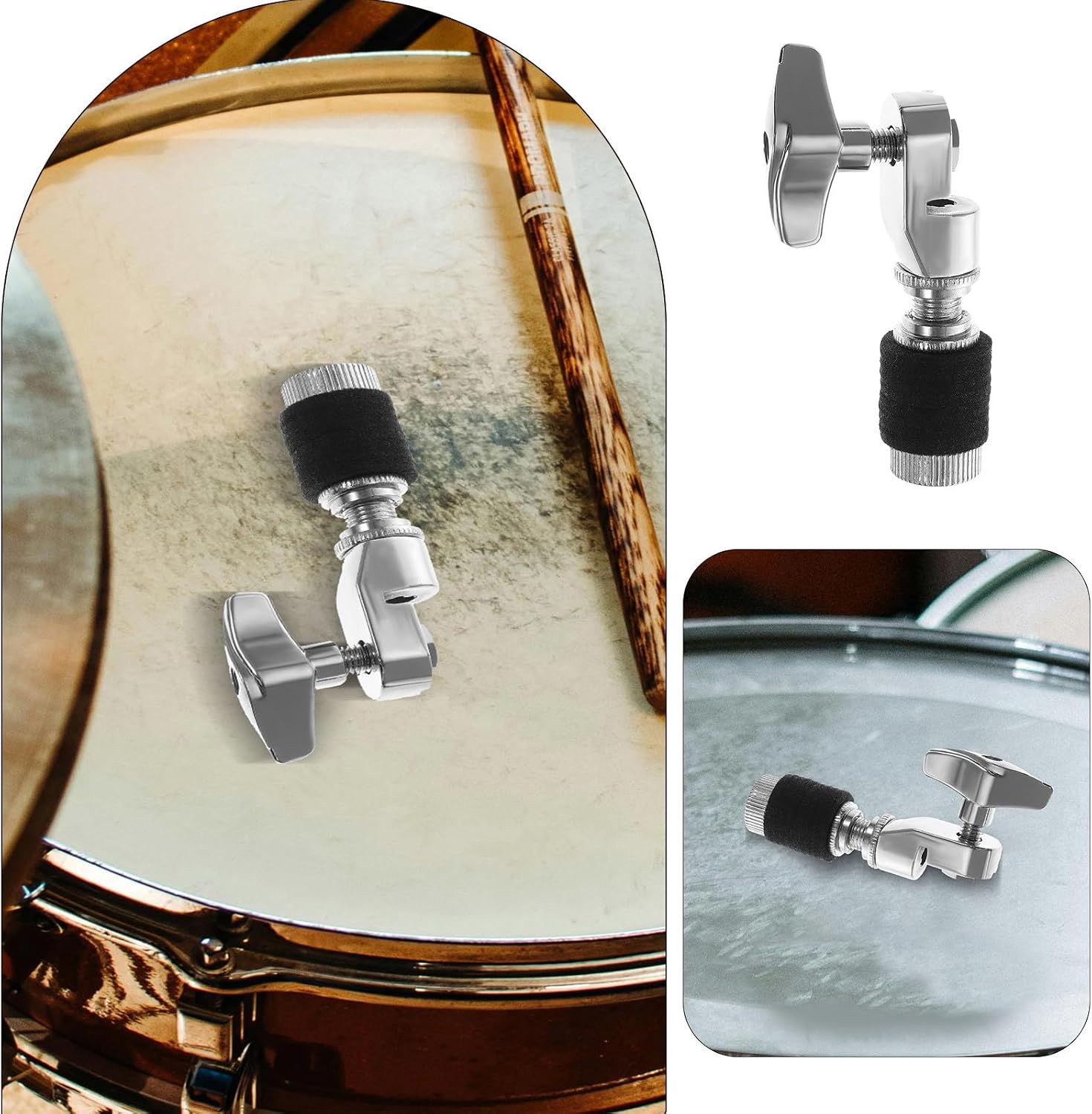 SUPVOX 2PCS Cymbal Hi-Hat Clutch - Metal Secure Drum Equipment Clutch Universal Mechanism Jazz Drum Stand Hardware