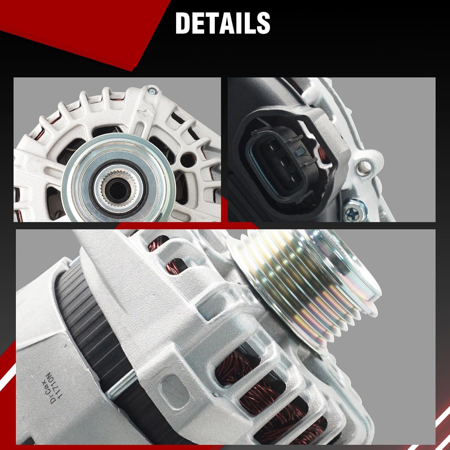 Alternator 11710N Compatible with Hyundai Sonata Santa Fe Sport 2013-2016 Kia Sorento 2012-2014 Optima 2014-2015 L4 2.0L 2.4L Replace 373002G800 FG15S059 FG15S110 373002G950
