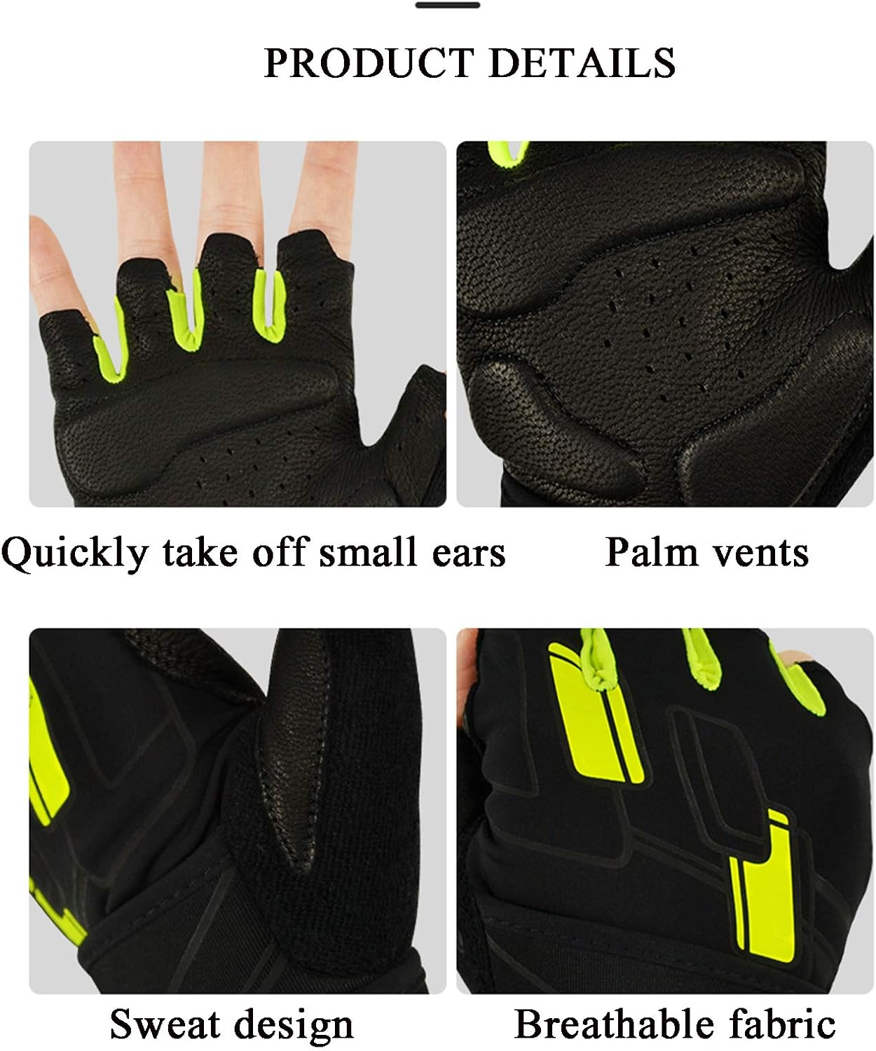 Fingerless Leather Cycling, Half Finger Gloves, Full Finger Half Finger Gloves for Men and Women Knuckle Gloves for Outdoor Sports and Work Suitable for Cycling Motorcycle,D,XS