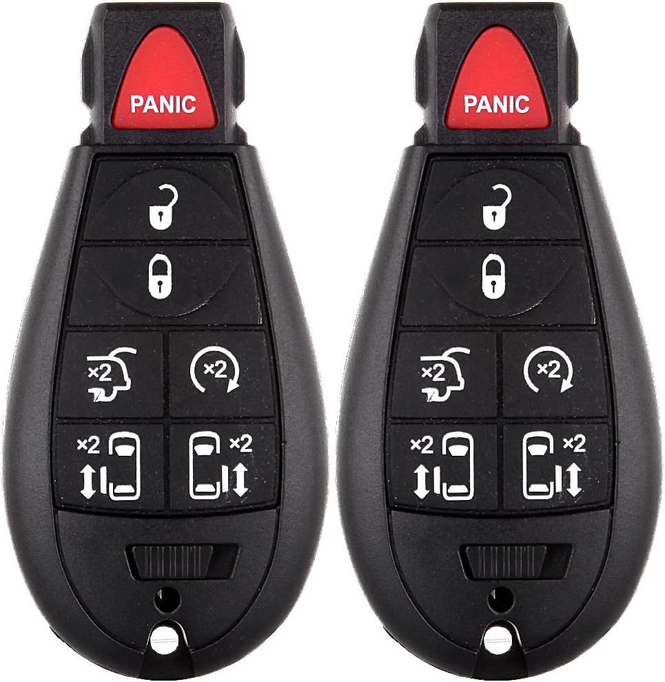 ECCPP Keyless Entry Remote Key Fob Case for Chrysler 300 for Dodge for Journey for Grand for Caravan key fob for Jeep for Commander for Grand Cherokee for Vw 7 Buttons M3N5WY783X IYZ-C01C 2pcs